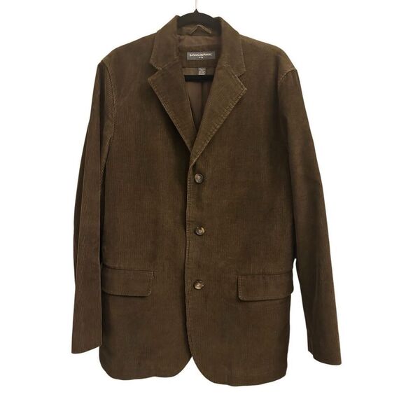 Banana Republic Men's Corduroy Jacket sz L Brown 100% Cotton Single-breasted Pre - Picture 1 of 7